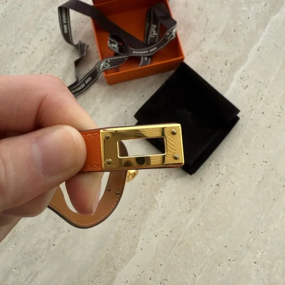 Hermes Kelly Double Tour Orange Gold **like new**